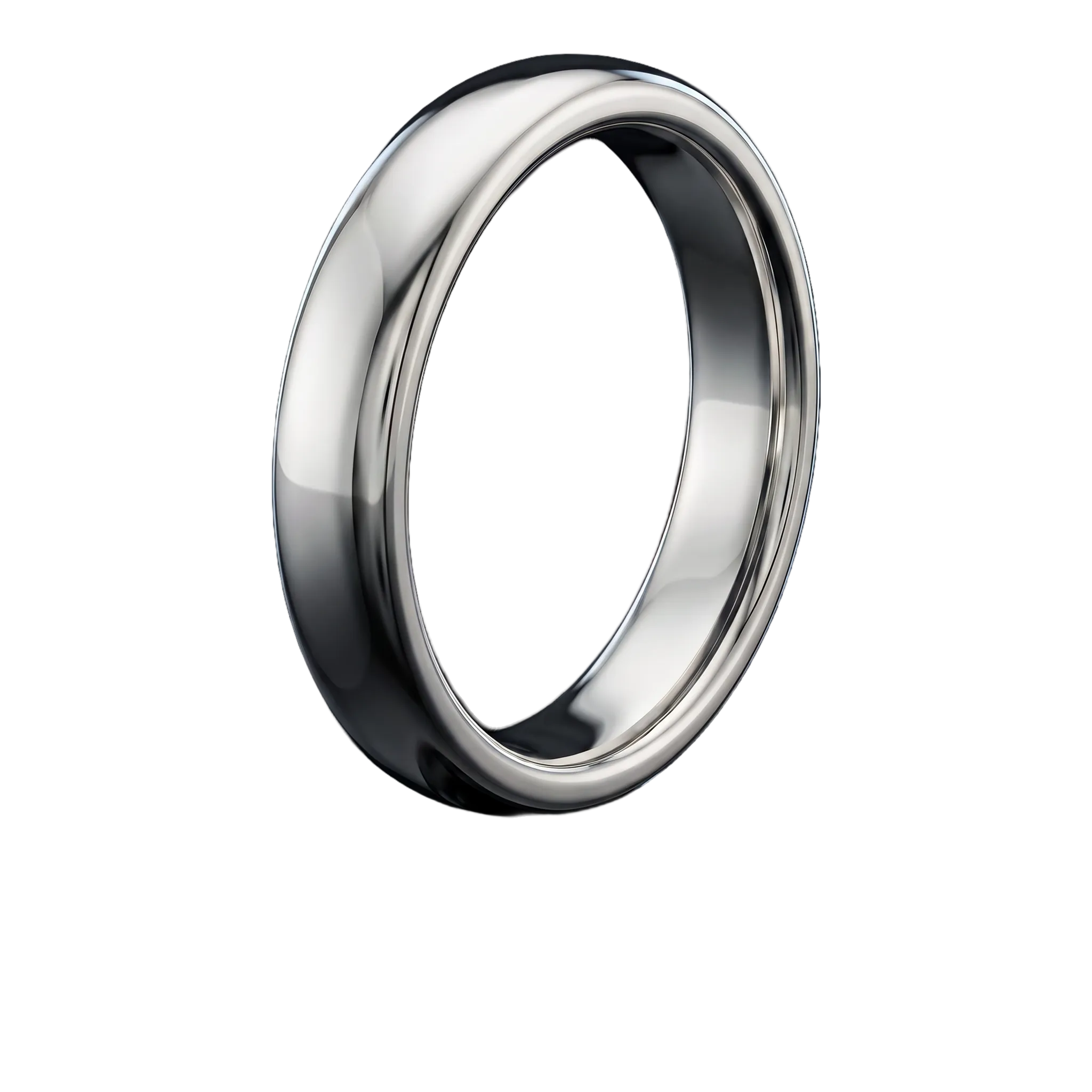 The same plain band in platinum.