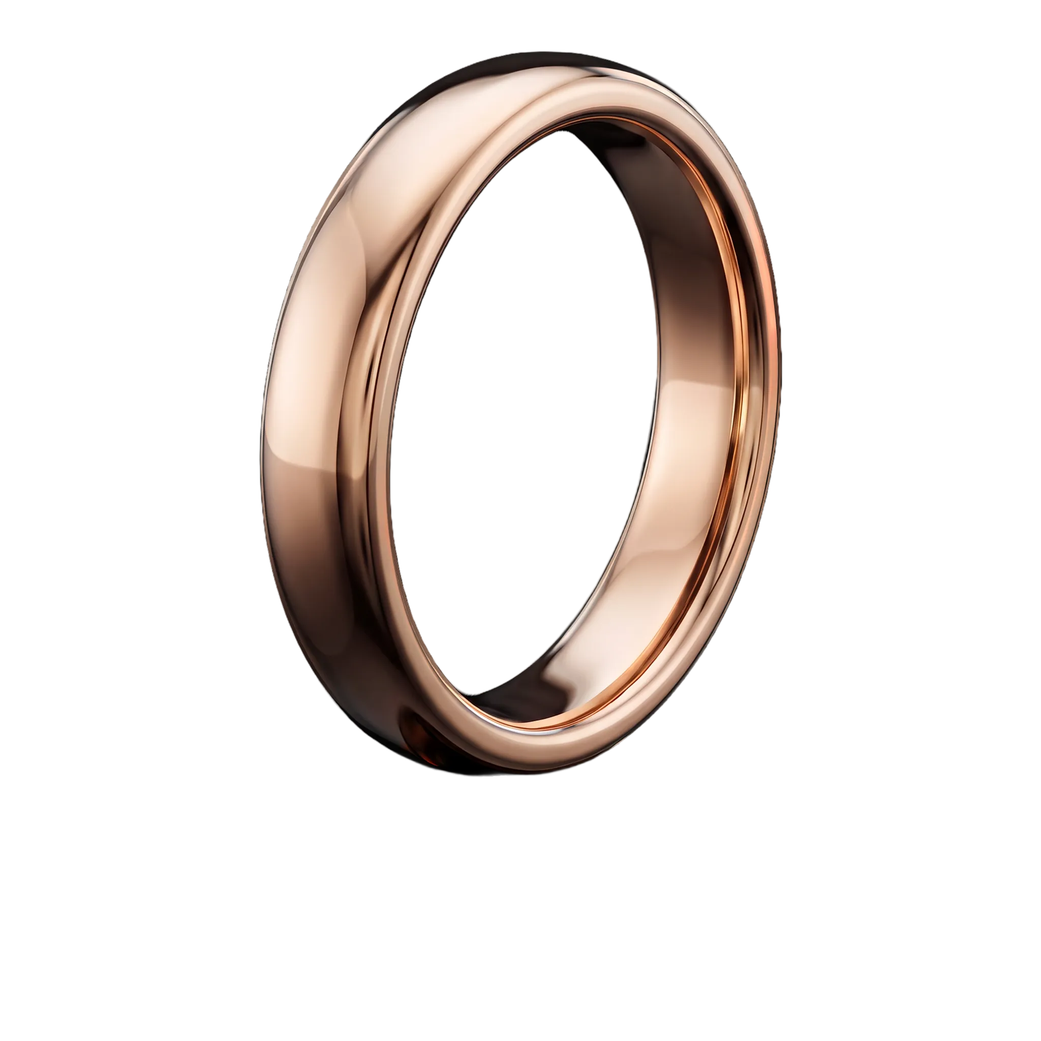 A plain band in rose gold, 18 carat.